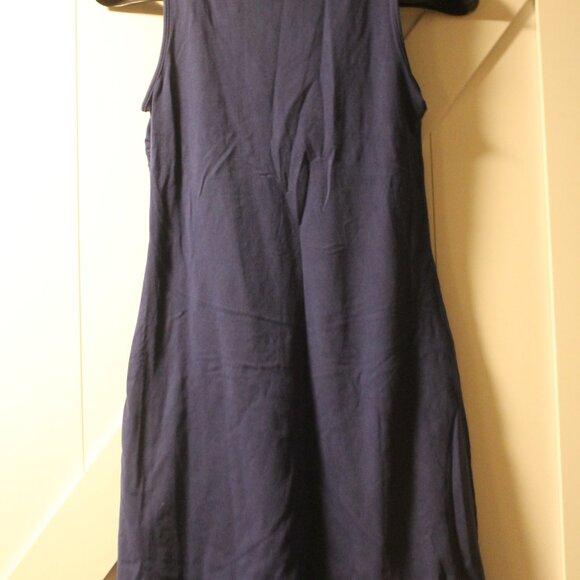 Victoria Secret bra top eyelet trim knee length NAVY Dress L  EYELET TRIM - Picture 3 of 3